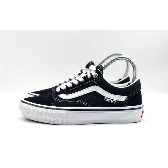 VANS Shoes Men Size 4 Old Skool PopCush Skateboarding Sneakers Black and White‎